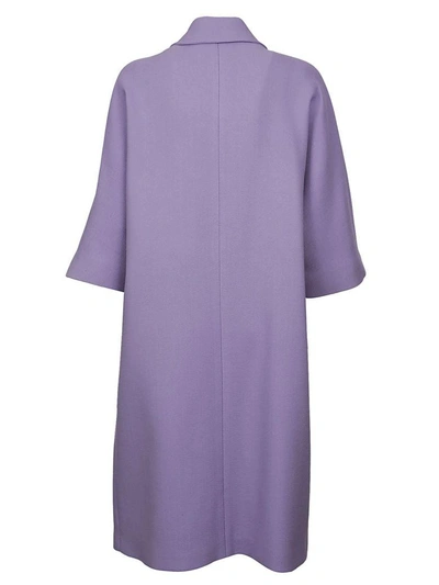 Shop Rochas Elegant Simple Coat In Open Purple