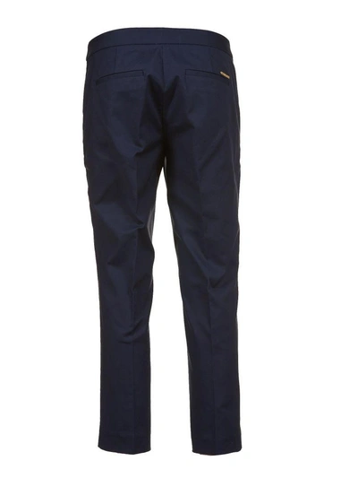 Shop Michael Michael Kors Slim Cropped Trousers In Blu Navy