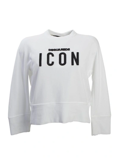 Shop Dsquared2 White Embroidered Sweatshirt