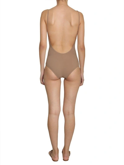 Shop Tory Burch Marina One-piece Swimsuit In Marrone