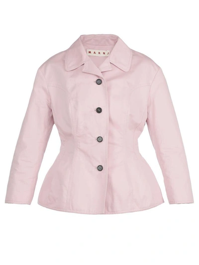 Shop Marni Cotton Jacket In Cinder Rose