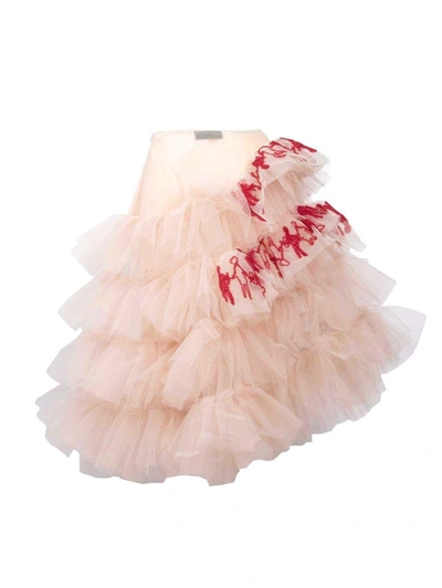 Shop Simone Rocha Tulle Puff Skirt In Nude & Neutrals