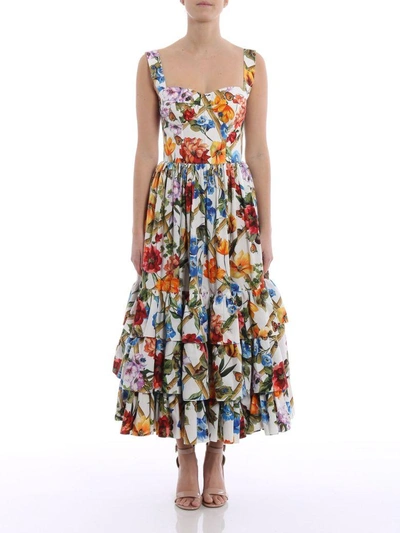 Shop Dolce & Gabbana Sleeveless With Strap Dress In Hamfiori Rampicanti
