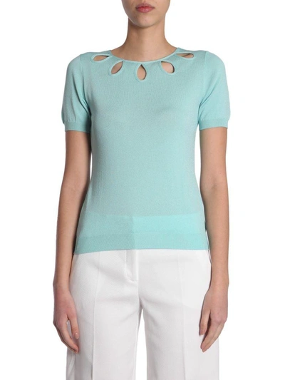 Shop Boutique Moschino Short Sleeve Jumper In Azzurro