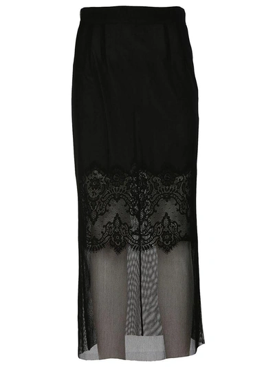 Shop Dolce & Gabbana Layered Lace Pencil Skirt In Black