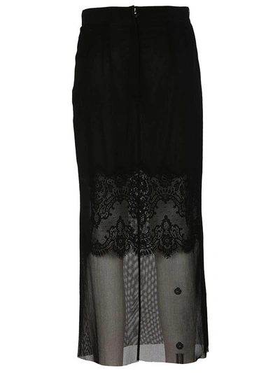 Shop Dolce & Gabbana Layered Lace Pencil Skirt In Black