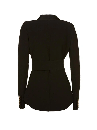 Shop Balmain Double-breasted Blazer In Nero