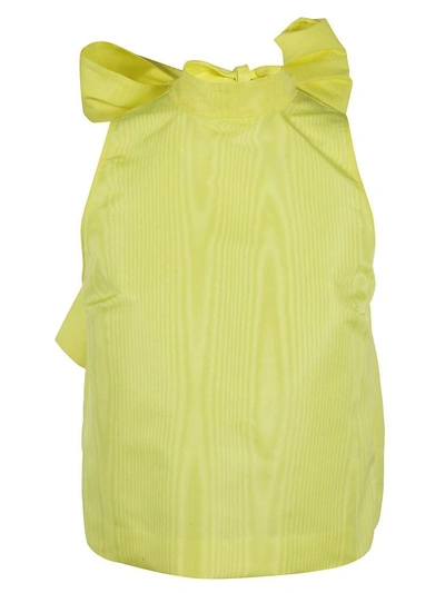 Shop Msgm Ruffled Blouse In Yellow