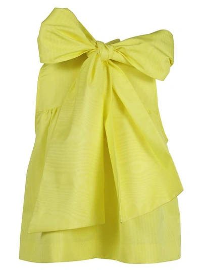 Shop Msgm Ruffled Blouse In Yellow