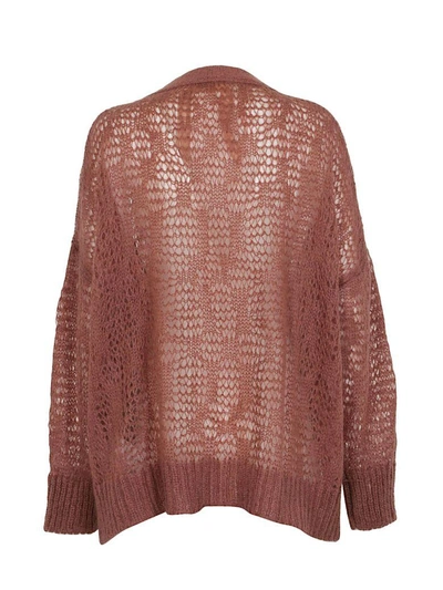 Shop N°21 Embroidered Cardigan In Rose