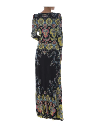 Shop Etro Paisley Print Dress In Nero-multicolor