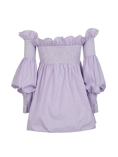 Shop Erika Cavallini Striped Top In Lavanda