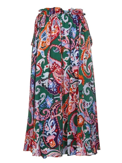 Shop Kenzo Paisley Print Skirt In Multicolor