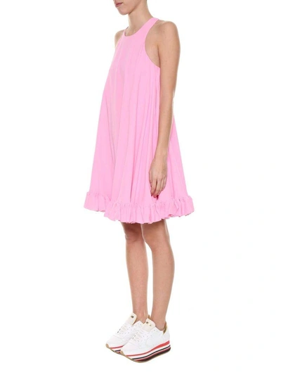 Shop Msgm Wide Short Dress In Rosa
