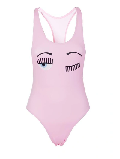 Shop Chiara Ferragni Wink One-piece Swimsuit In Pink