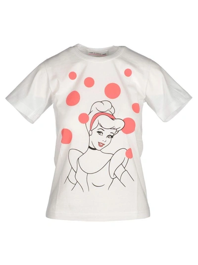 Shop Comme Des Garcons Girl Tshirt Cinderella In White + Pink