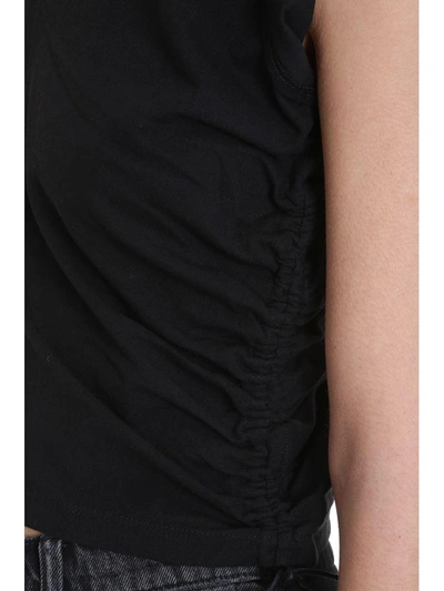 Shop Alexander Wang T Ruched Sleeveless Black Jersey Top