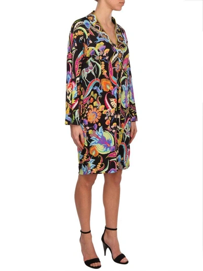 Shop Etro Silk Georgette Dress In Black - Multicolor