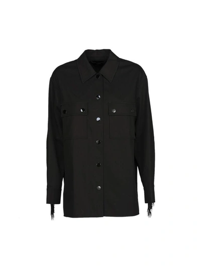 Shop Alexander Wang Shirt Fringe In Black