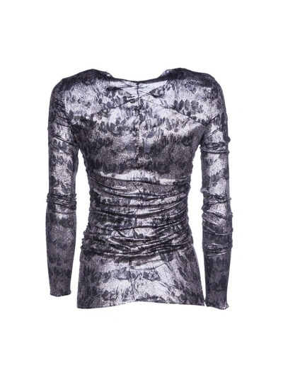 Shop Isabel Marant Diego Top In Silver Print