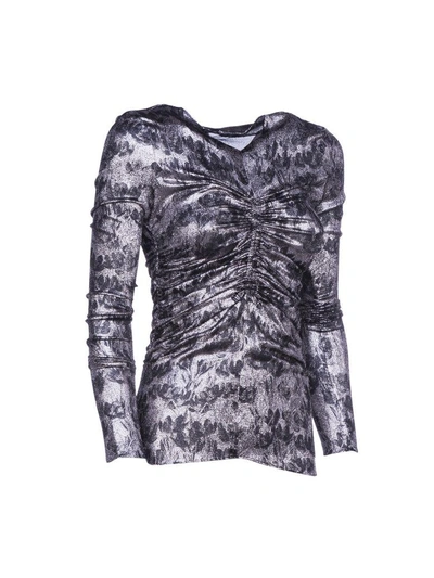 Shop Isabel Marant Diego Top In Silver Print