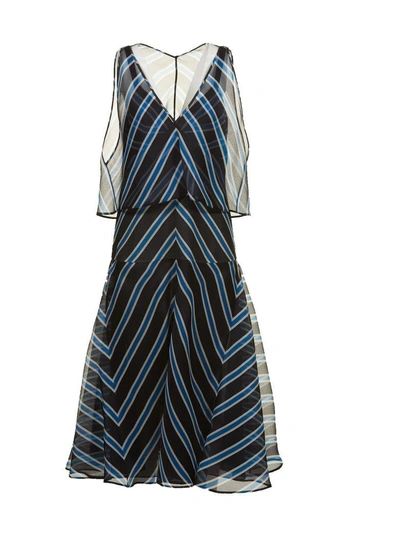 Shop Fendi Dress In Nero Azzurro