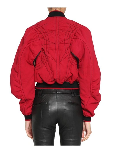 Shop Haider Ackermann Cropped Cotton Bomber Jacket In Rosso