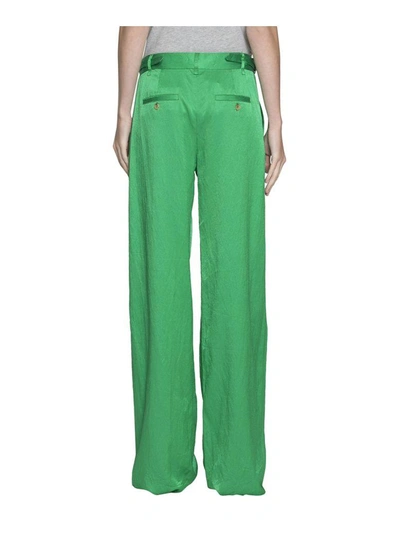 Shop Attico Satin Pants In Verde