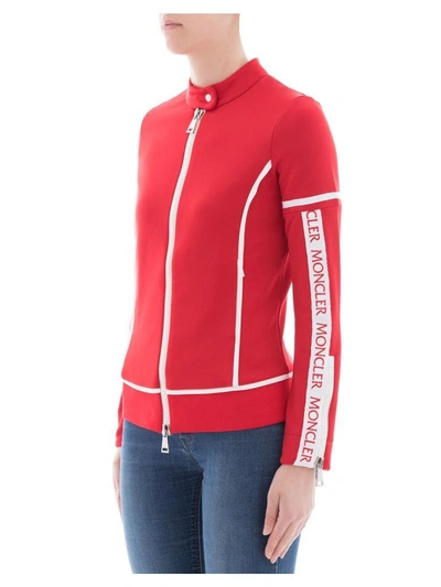 Shop Moncler Red Fabric Jacket