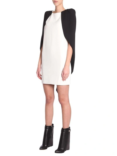 Shop Givenchy Mini Cape Dress In Avorio