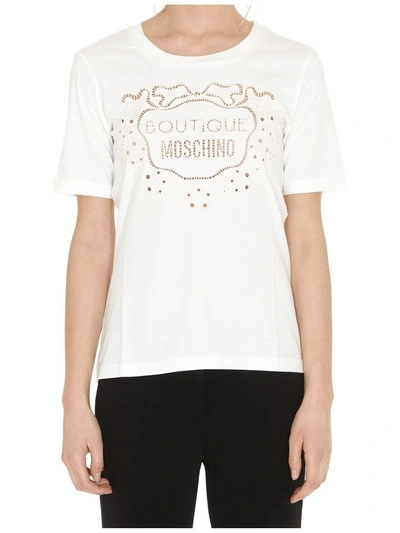 Shop Boutique Moschino Tshirt In White