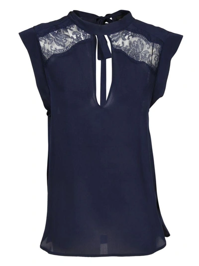 Shop Ermanno Ermanno Scervino Lace Top In Blue