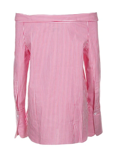 Shop Jovonna Striped Top In Rosso