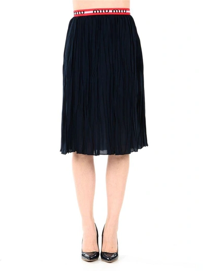 Shop Miu Miu Skirt In Blue