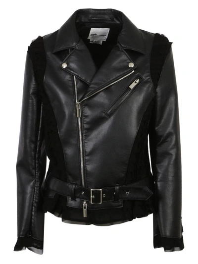 Shop Comme Des Garçons Belt Buckle Rider Jacket In Black