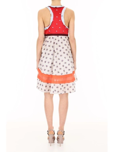 Shop Valentino Floral Printed Dress In Multicolor (red)