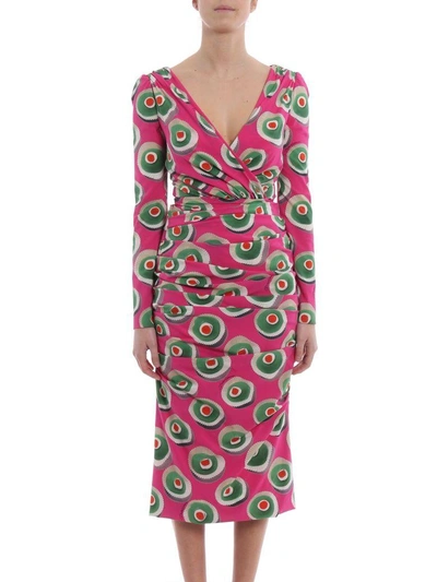Shop Dolce & Gabbana Cassata Print Dress In Heacassate Fdo.fucsia