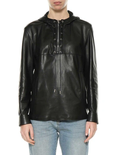 Shop Saint Laurent Leather Jacket In Nero