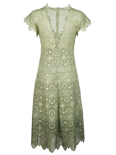 Shop Ermanno Scervino Lace Mini Dress In Green