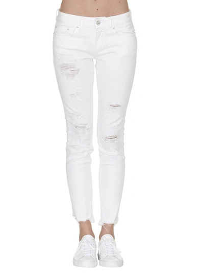 Shop Dondup Monroe Skinny Jeans In White