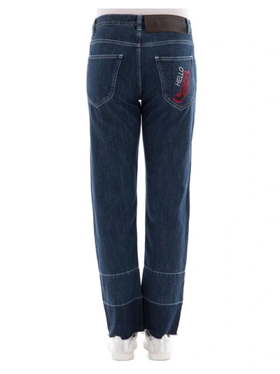 Shop Loewe Blue Cotton Jeans