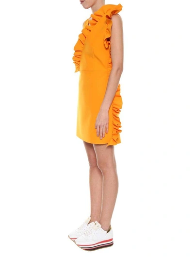 Shop Msgm Classic Short Dress In Arancio