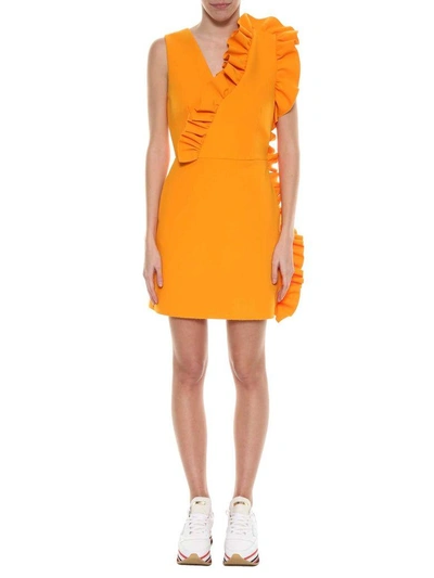 Shop Msgm Classic Short Dress In Arancio