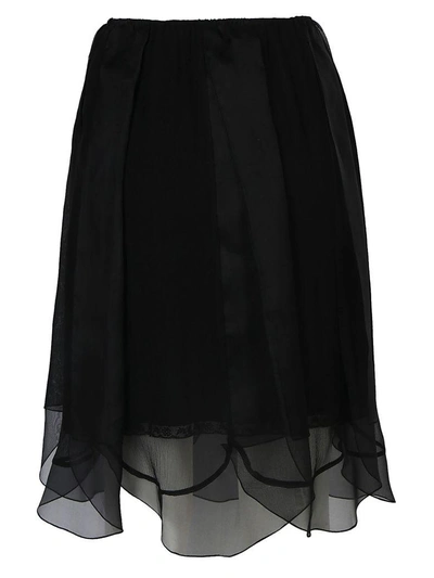 Shop Prada Skirt In Nero+nero