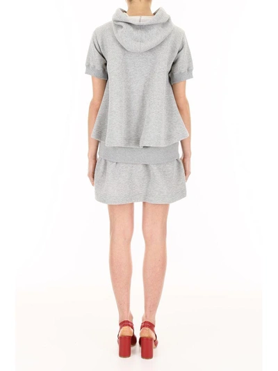 Shop Sacai Sweatshirt Dress In Light Grey|grigio