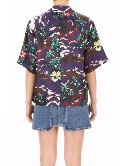 Shop Dsquared2 Printed Silk Shirt In Fantasyblu