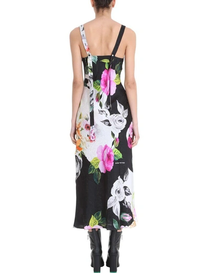Shop Off-white Floral Strap Slip Dress In Black