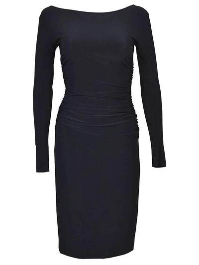 Shop Norma Kamali Long Sleeve Dress In Black