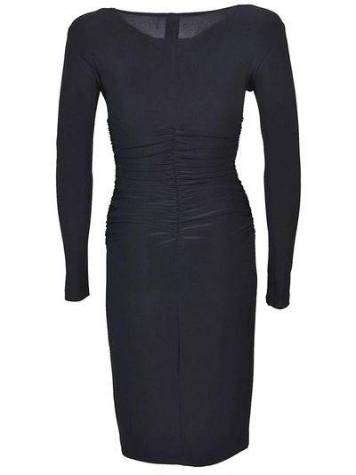 Shop Norma Kamali Long Sleeve Dress In Black