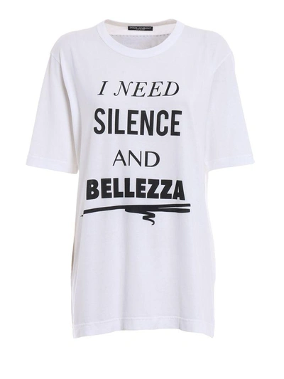 Shop Dolce & Gabbana Printed T-shirt In Hwoneed Silence F.bco